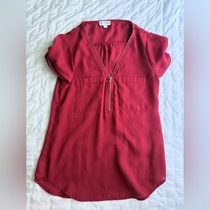 Guess Red Blouse with Zipper